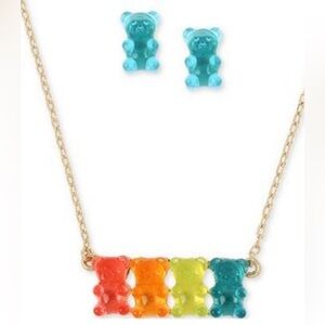 Betsey Johnson Candy land Collection Candy Gummy Bears Earrings Necklace Set
New